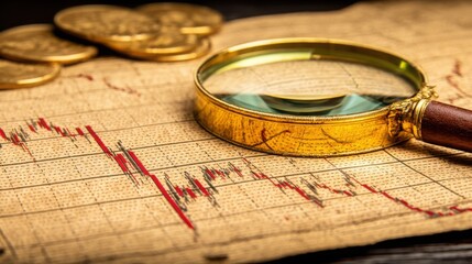 Poster - A magnetic attraction between a gold coin and a magnet symbolizing wealth and financial opportunities in trading