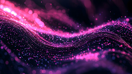 Poster - Flowing digital particles abstract space visual art virtual environment dynamic perspective data representation