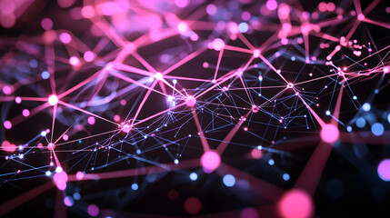 Poster - Illuminating data flow virtual space digital artwork cyber environment abstract view glowing particles