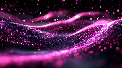 Poster - Illuminating abstract data flow digital realm visual art virtual space dynamic perspective glowing particles