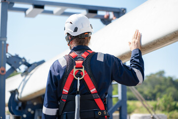 Wall Mural - engineer team working in wind turbine farm. maintenance engineer working in wind turbine.