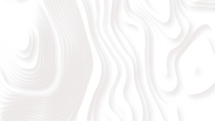 Poster - abstract white paper cut background with lines. background of the topographic map.