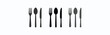 © Nexira - Plate, fork and knife for apps and websites. Dinner service - stock vector.