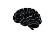 © CreativeDesign - Brain silhouette. This image shows a black silhouette of a human brain with detailed contours and folds, also known as a brain outline or brain clipart. Vector clipart illustration design.