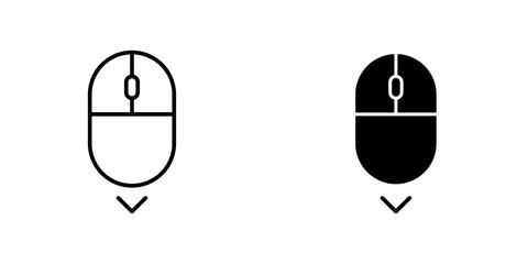 Poster - Scroll down computer mouse flat simple vector icons illustration set.