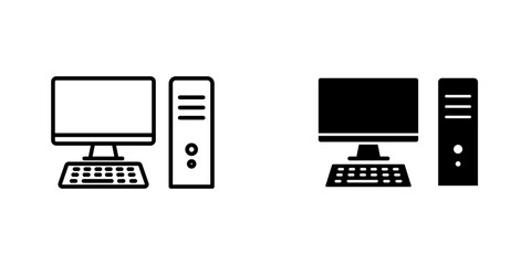 Aufkleber - Computer flat simple vector icons illustration set.