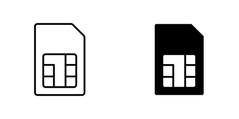 Poster - Sim card flat simple vector icons illustration set.