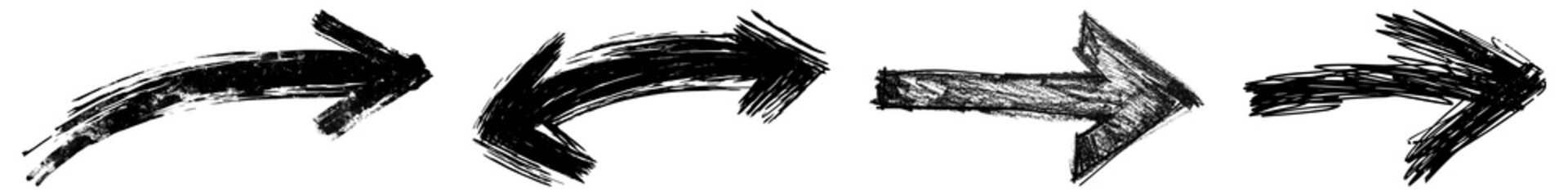 Poster - png hand-drawn black arrows pointing., elements on transparent background