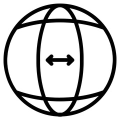 Poster - Globe Work Remote Line Icon