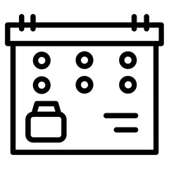 Poster - Remote Work Calendar Line Icon
