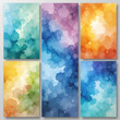 © Sara - Set of light colorful vector watercolor vertical backgrounds for poster, banner or flyer
