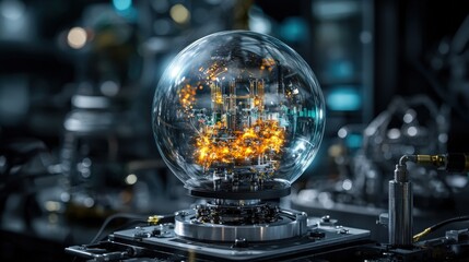 Poster - Innovative engineers and scientists propose sustainable technology solutions in a futuristic lab environment