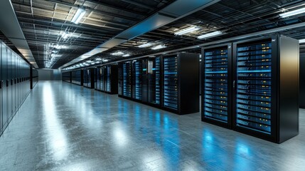 Fototapete - Cyber attacks impacting banks and financial institutions data centers digital infrastructure corporate environment