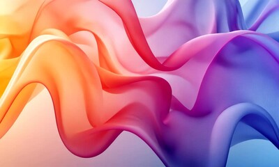Fototapete - Abstract multicolored flowing forms with light transitions and dynamic curves create depth and mesmerizing visual motion background