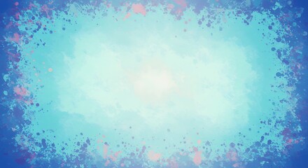 Wall Mural - High resolution abstract grunge background soft pastel center framed by colorful textured splashes turquoise light shades resembling artistic acrylic paint canvas suitable modern creative backdrops