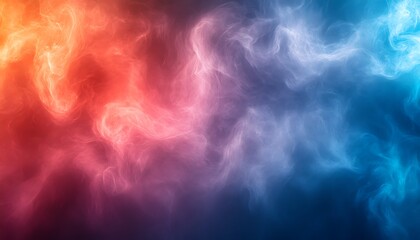 Wall Mural - abstract swirling smoke, vibrant red and blue hues