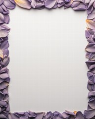 Poster - Charming white frame embellished with vibrant purple flowers perfect for home decor and art display