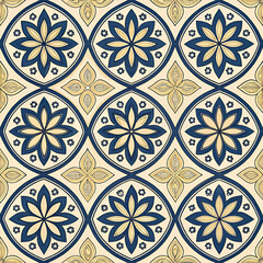 Poster - Arabic calligraphy tile pattern seamless vector