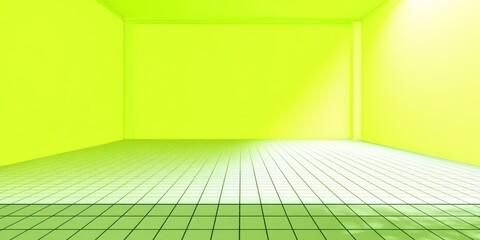 Poster - A very bright green room with a white wall