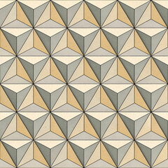Fototapete - Isometric pyramid grid pattern seamless vector pattern
