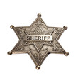 © ansa - Sheriff's Badge: Vintage Star Badge Stock Photo on transparent background