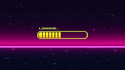 Wall Mural - loading. pixel art. 8 bit. retro game. for game assets in vector illustrations. retro futurism sci-f
