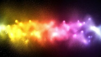 Poster - vibrant abstract background of colorful particles in dynamic energy hues of yellow, orange, and pink