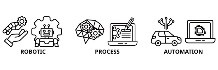 RPA icon set illustration contain robotic, process and automation.
