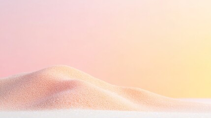 Poster - Pastel Pink and Orange Glittery Sand Dune on Soft Gradient Background