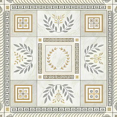 Poster - Ancient Greek marble panel pattern seamless vector