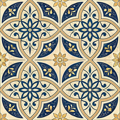 Poster - Arabic calligraphy tile pattern seamless vector