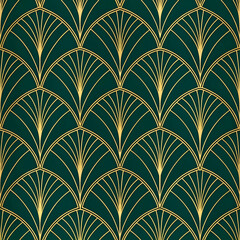 Fototapete - Art Deco geometric elegance seamless vector pattern