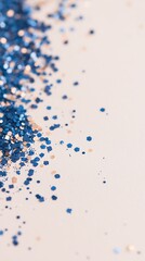 Poster - Blue and Gold Glitter on Beige Background