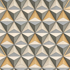 Fototapete - Isometric pyramid grid pattern seamless vector pattern