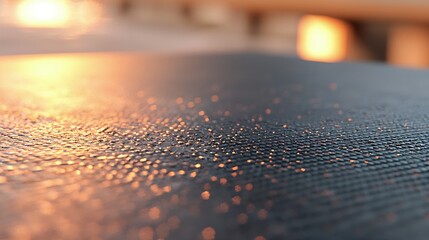Poster - Close Up of a Textured Surface with Water Droplets at Sunset