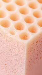 Poster - Close-Up of Pink Porous Foam Texture with Round Holes