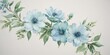 © Teddy - Subtle blue & green watercolor blooms on a creamy white backdrop  , vintage, romantic, pattern