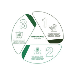 Poster - Vector circle arrows triangle infographic, cycle diagram, graph, presentation chart. Business concept with 3 options, parts, steps, processes.
