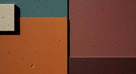 Poster - A photo of a wall with a brown and orange tile