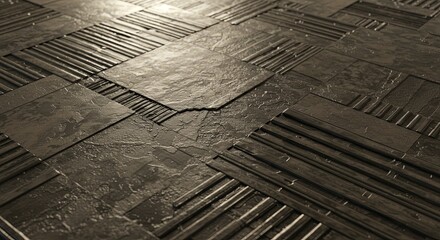 Poster - A close up of a floor with a lot of different colored squares