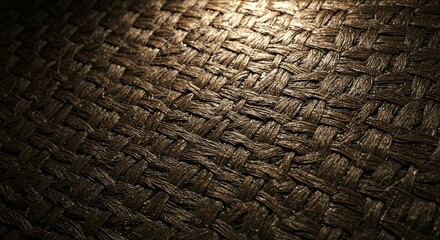 Aufkleber - A close up of a woven fabric with a dark brown color