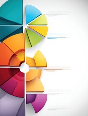 Aufkleber - Colorful Pie Chart on a White Background Showcasing Data Visualization and Analysis for Business and Academic Presentations