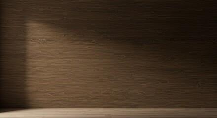 Poster - A wooden wall with a shadow on it