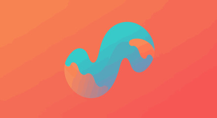 Poster - Abstract gradient wave design in blue and orange creates a modern fluid background for creative projects and graphic design
