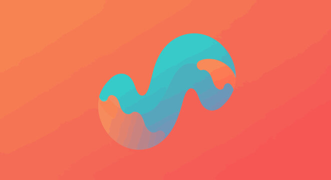 Abstract gradient wave design in blue and orange creates a modern fluid background for creative projects and graphic design