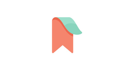 Poster - Bookmark icon in flat design style illustration with pastel colors for web design and user interface elements