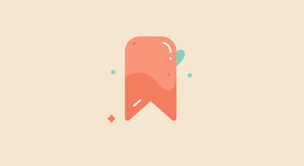 Poster - Bookmark icon with soft colors and minimalist design for web and print media projects emphasizing organization and simplicity