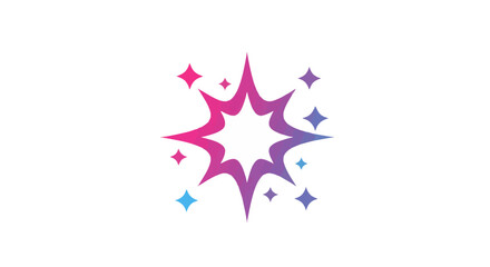 Poster - Colorful explosion graphic with stars and burst effect in vibrant gradient colors on white background for design element