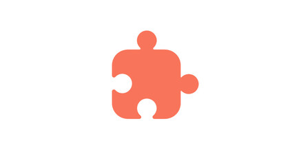 Aufkleber - Coral Puzzle Piece on White Background Symbolizing Problem Solving and Teamwork Success