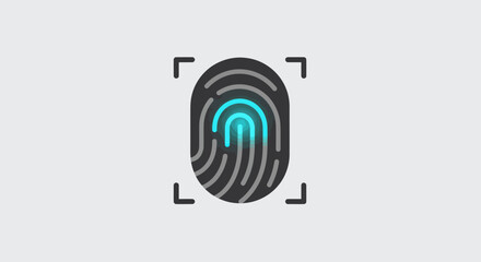 Poster - Fingerprint scanning technology security and authentication for digital access and mobile device protection concept digital identity verification